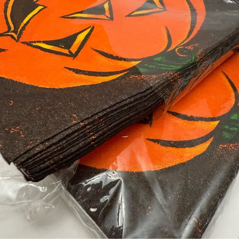 Vintage Trend Setters Jack-o'-lantern Pumpkin Paper Napkins Lot Of 4 Packages